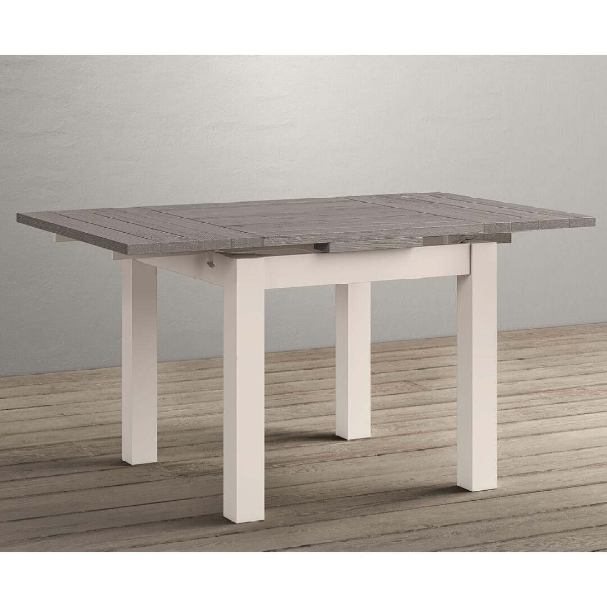 Extending Dartmouth 90cm Oak and Soft White Painted Dining Table With 4 X Back Chairs – image 7