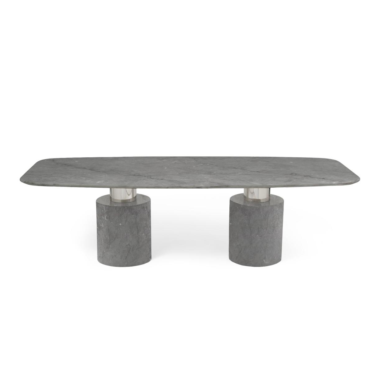 Antonio 260cm Grey Marble Table with Giovanni Velvet Chairs - Grey, 6 Chairs – image 8