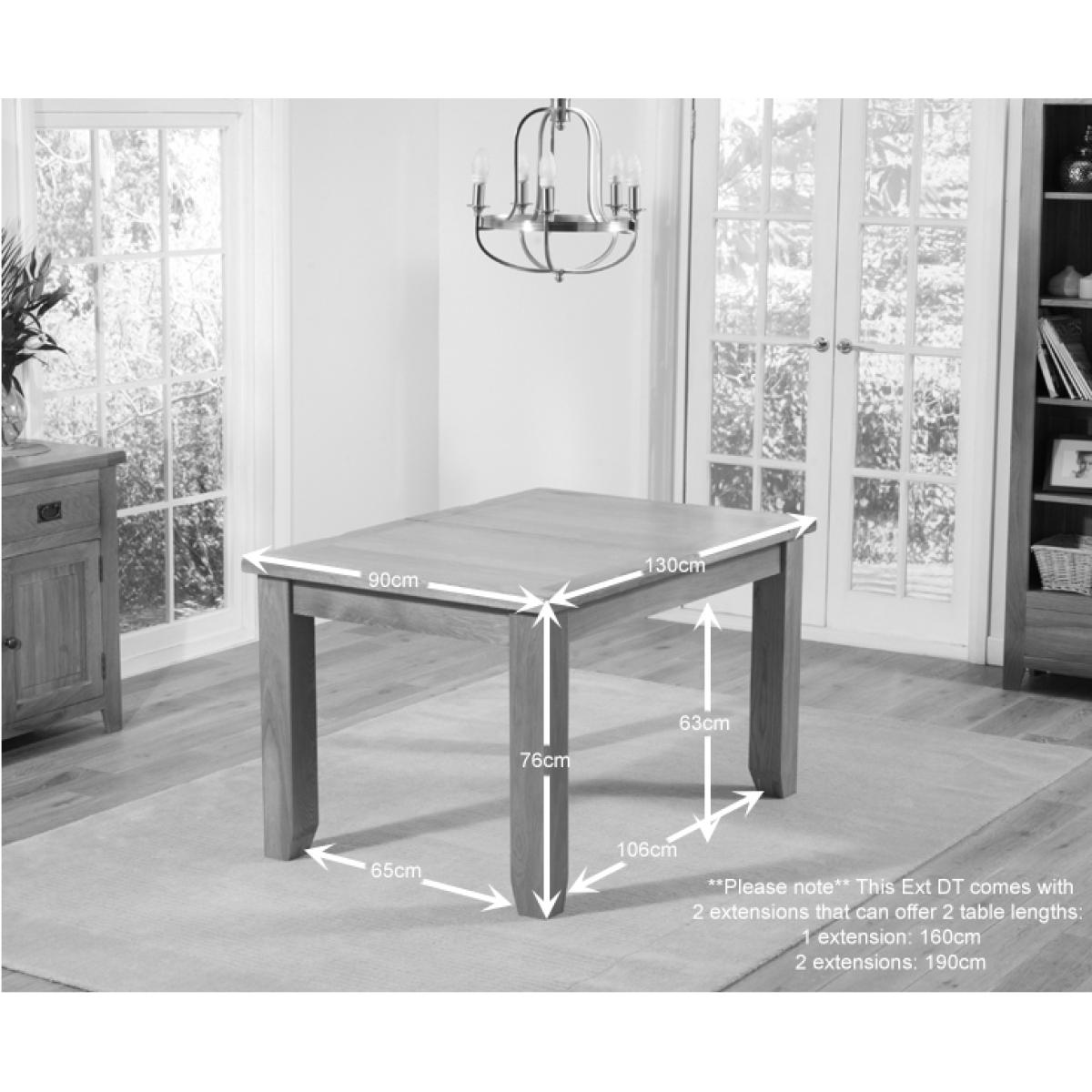 Yateley 130cm Oak Extending Dining Table With 6 Grey Albany Chairs – image 12