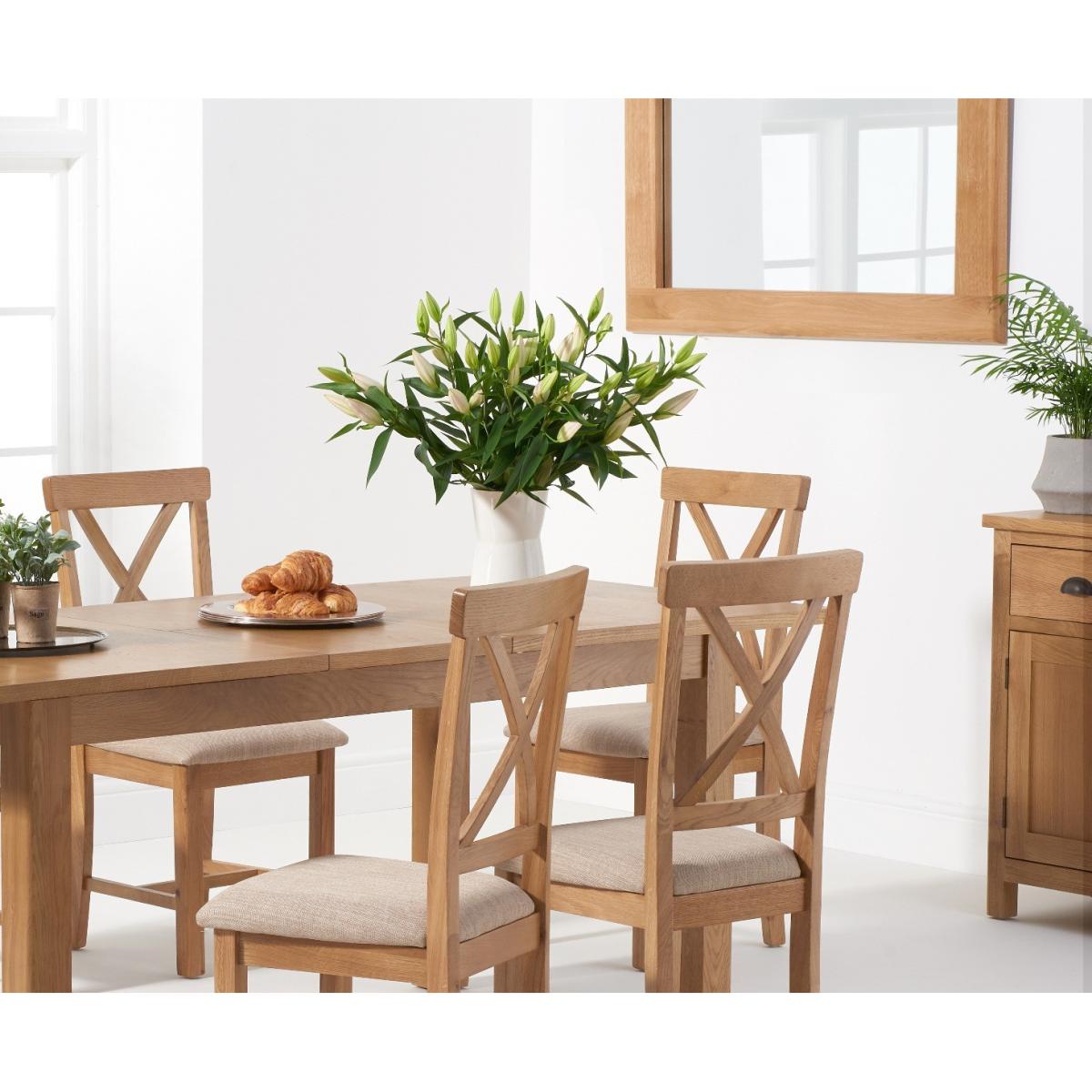 Noah 160cm Extending Table with Cross Back Chairs - Oak, 4 Chairs – image 3