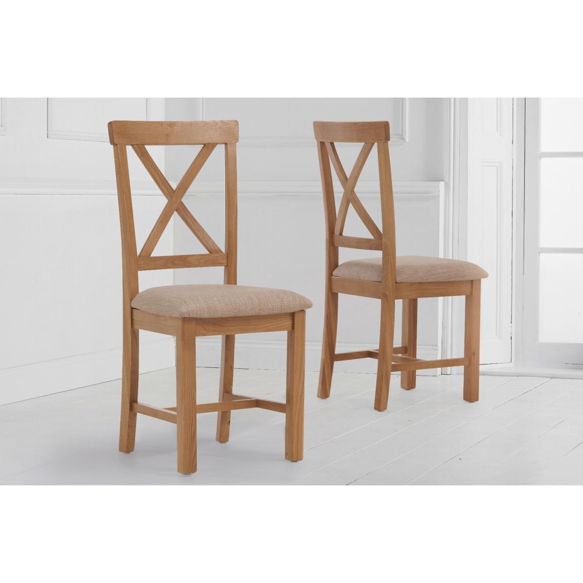 Noah 160cm Extending Table with Cross Back Chairs - Oak, 4 Chairs – image 4