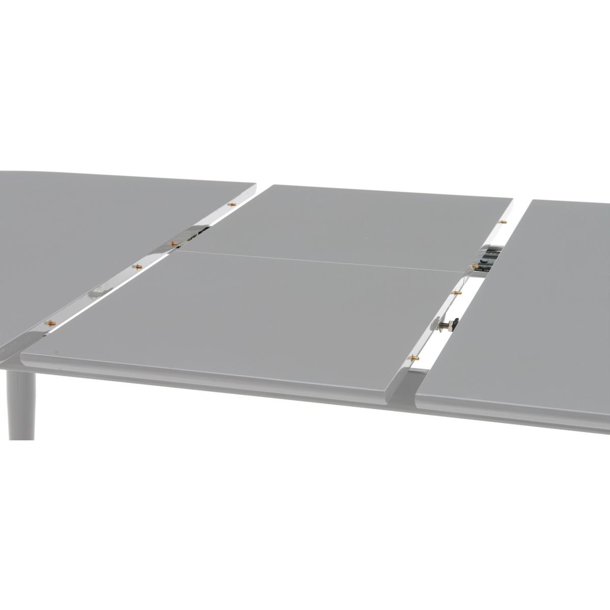 Olivia Extending Light Grey High Gloss Dining Table With 4 Grey Astrid Faux Leather Chairs – image 11