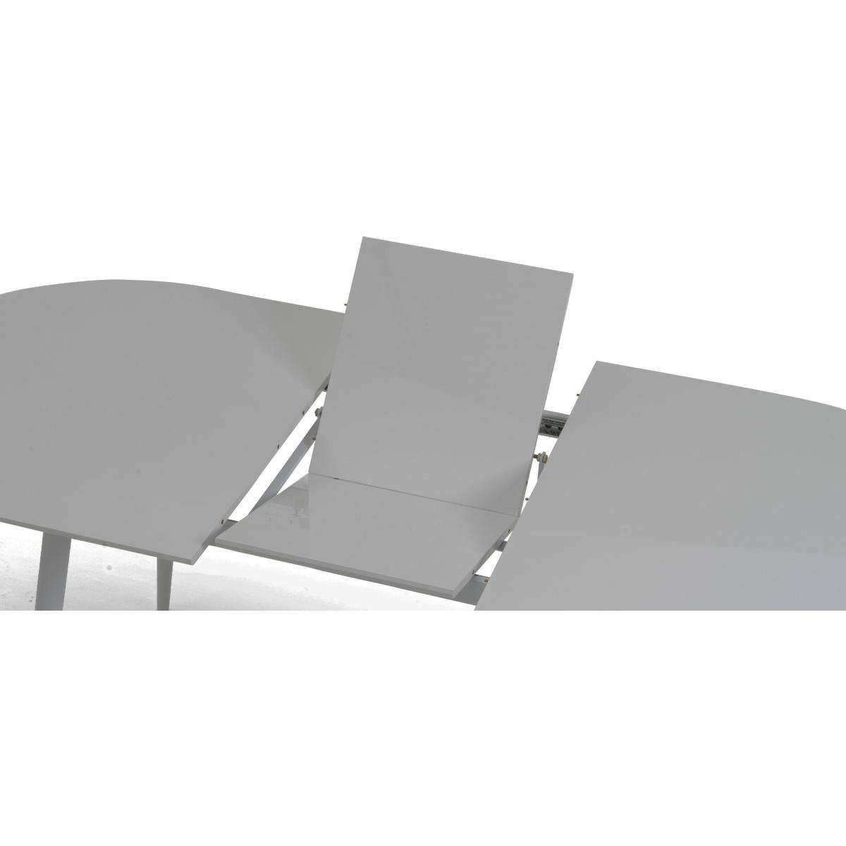 Olivia Extending Light Grey High Gloss Dining Table With 4 Grey Astrid Faux Leather Chairs – image 12