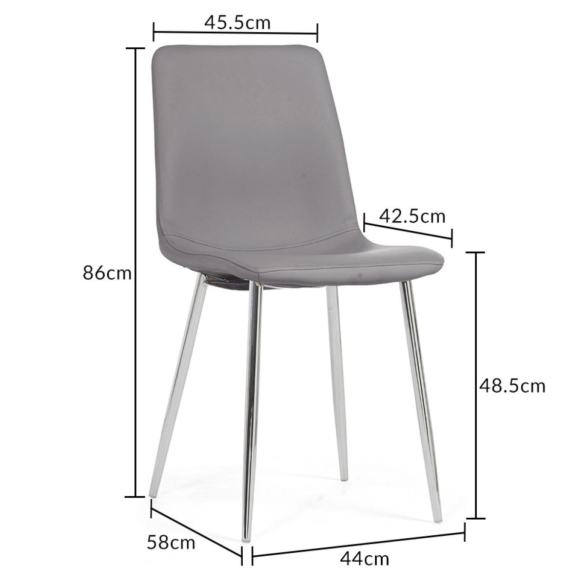 Olivia Extending Light Grey High Gloss Dining Table With 4 Grey Astrid Faux Leather Chairs – image 17