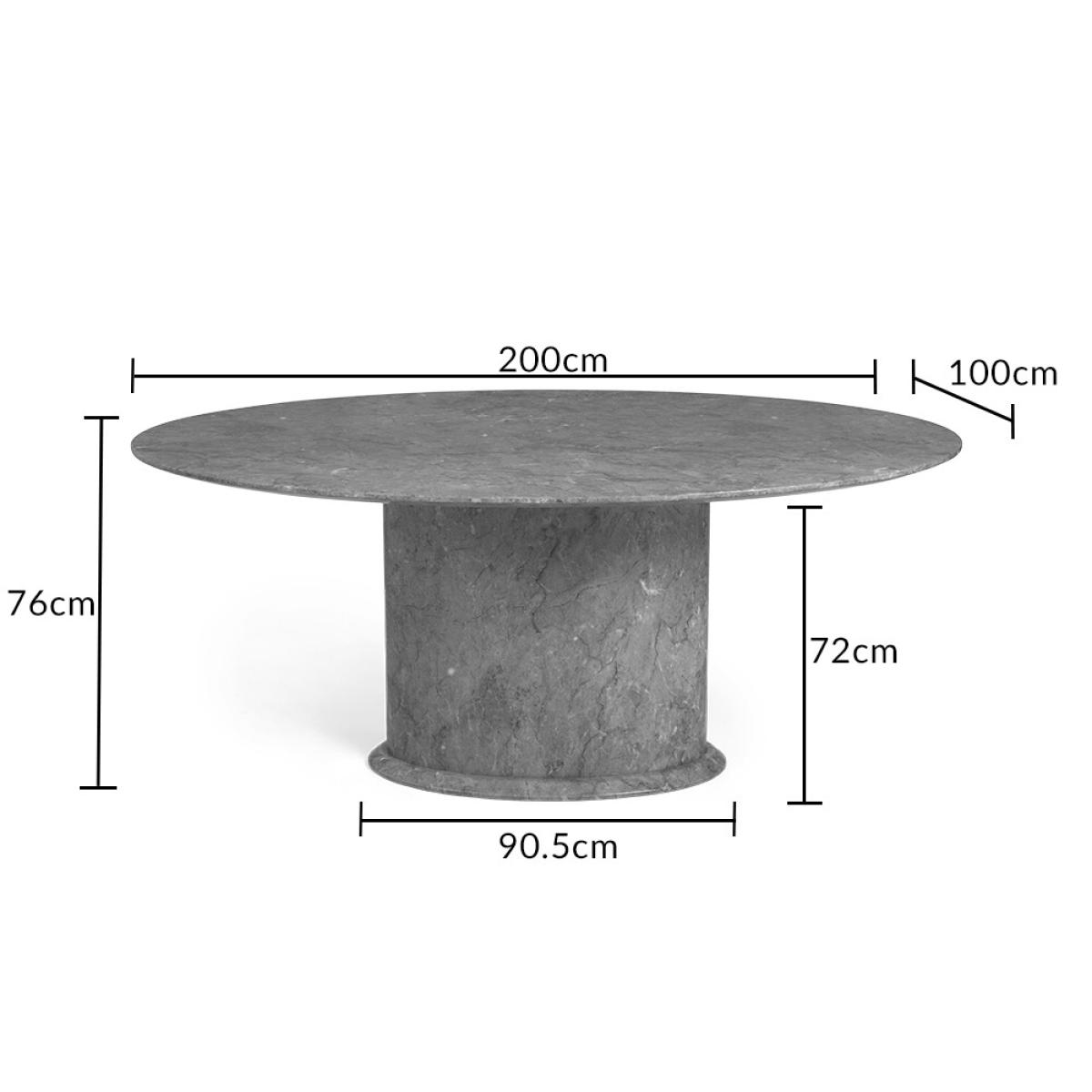 Colby 200cm Oval Grey Marble Dining Table With 10 Grey Austin Chairs – image 17