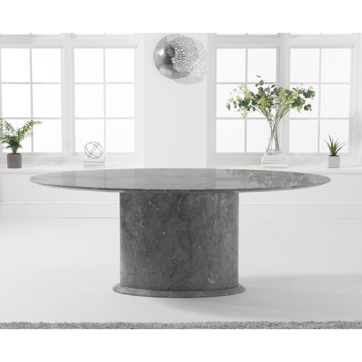 Colby 200cm Oval Grey Marble Dining Table With 10 Grey Austin Chairs – image 4