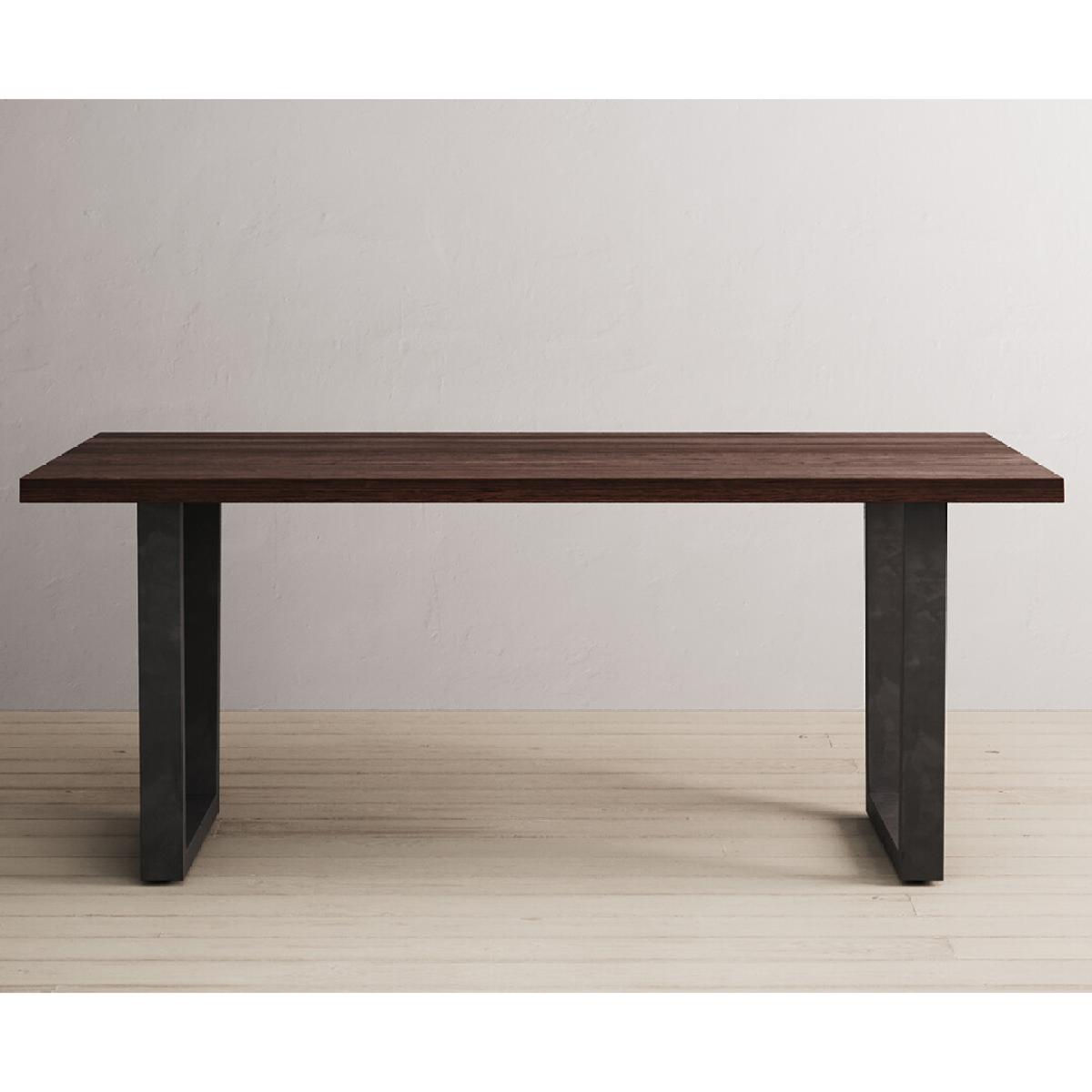 Dakota 190cm Dark Acacia and Metal Dining Table With 6 Rustic Oak Dakota Chairs – image 16