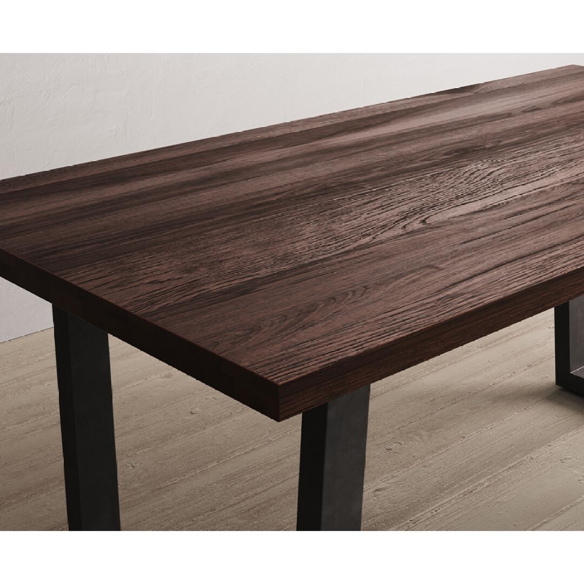 Dakota 190cm Dark Acacia and Metal Dining Table With 6 Rustic Oak Dakota Chairs – image 17