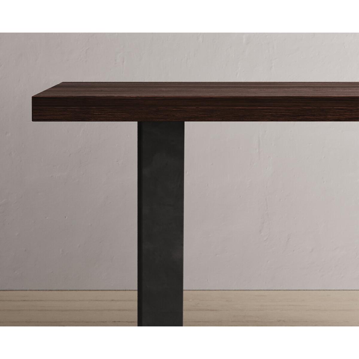Dakota 190cm Dark Acacia and Metal Dining Table With 6 Rustic Oak Dakota Chairs – image 18