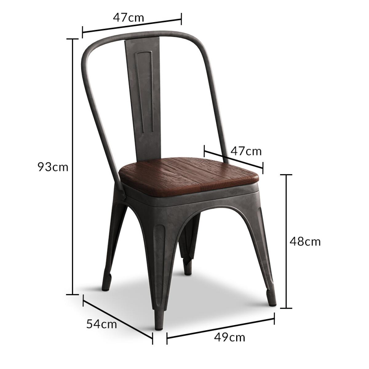 Dakota 190cm Dark Acacia and Metal Dining Table With 6 Rustic Oak Dakota Chairs – image 19