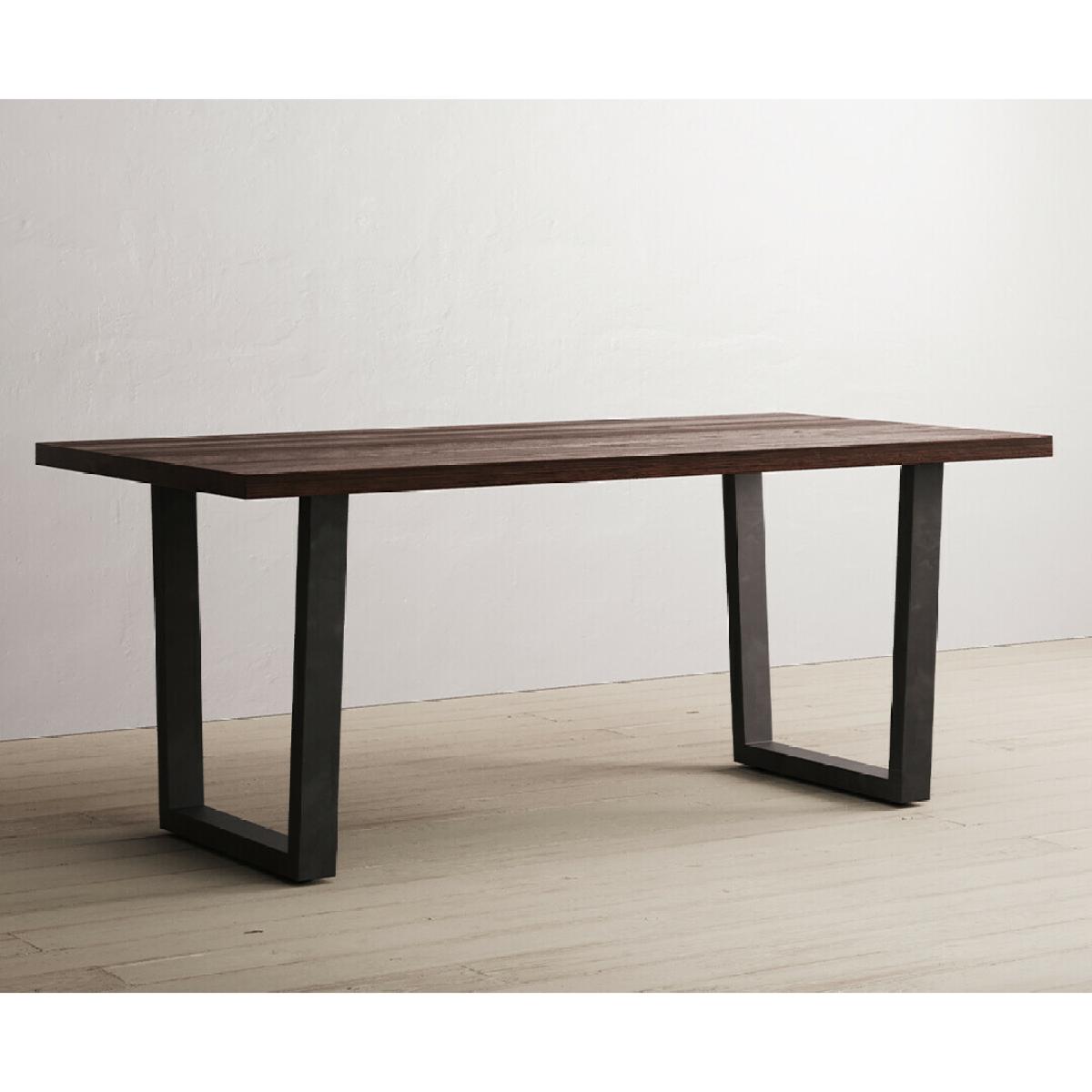 Dakota 190cm Dark Acacia and Metal Dining Table With 6 Rustic Oak Dakota Chairs – image 10