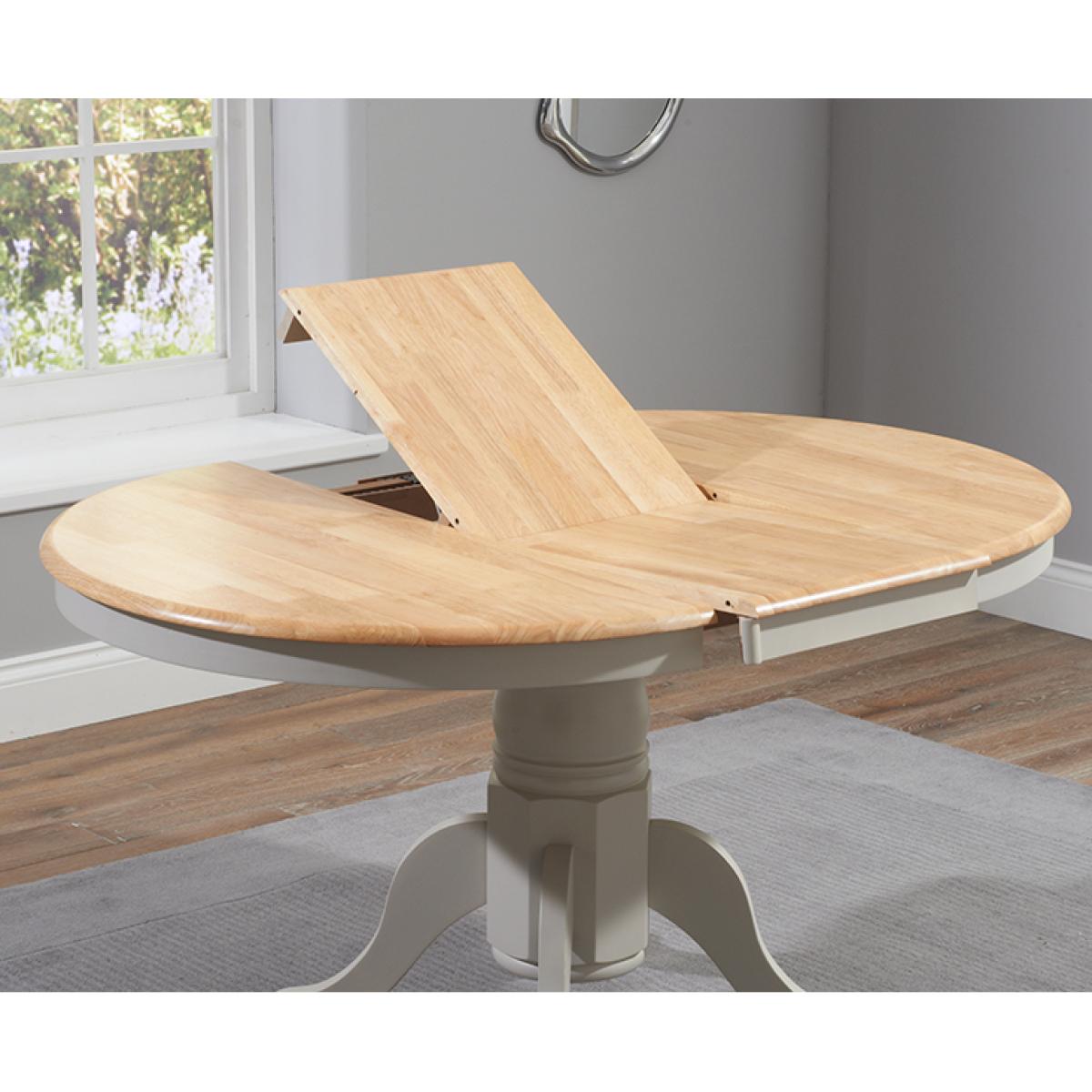Extending Epsom Grey And Oak Painted Dining Table with 6 Grey Clara Chairs – image 8