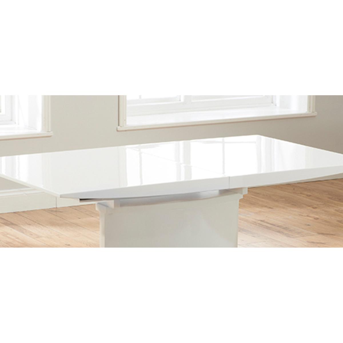 Extending Alessio 160cm White High Gloss Dining Table With 6 Black Hampstead Z Chairs – image 19