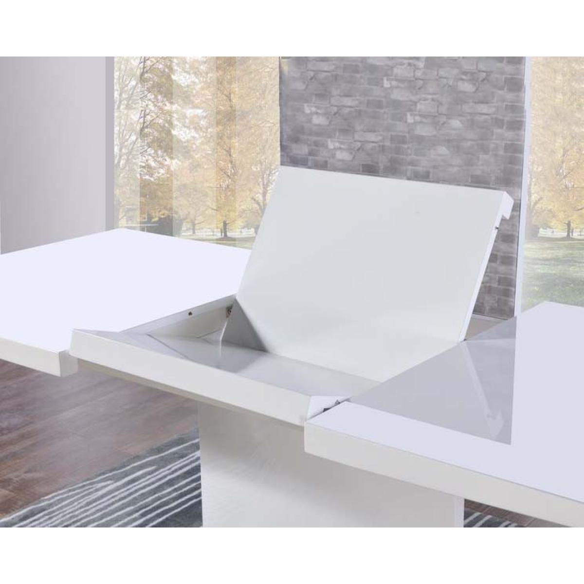 Extending Alessio 160cm White High Gloss Dining Table With 6 Black Hampstead Z Chairs – image 5