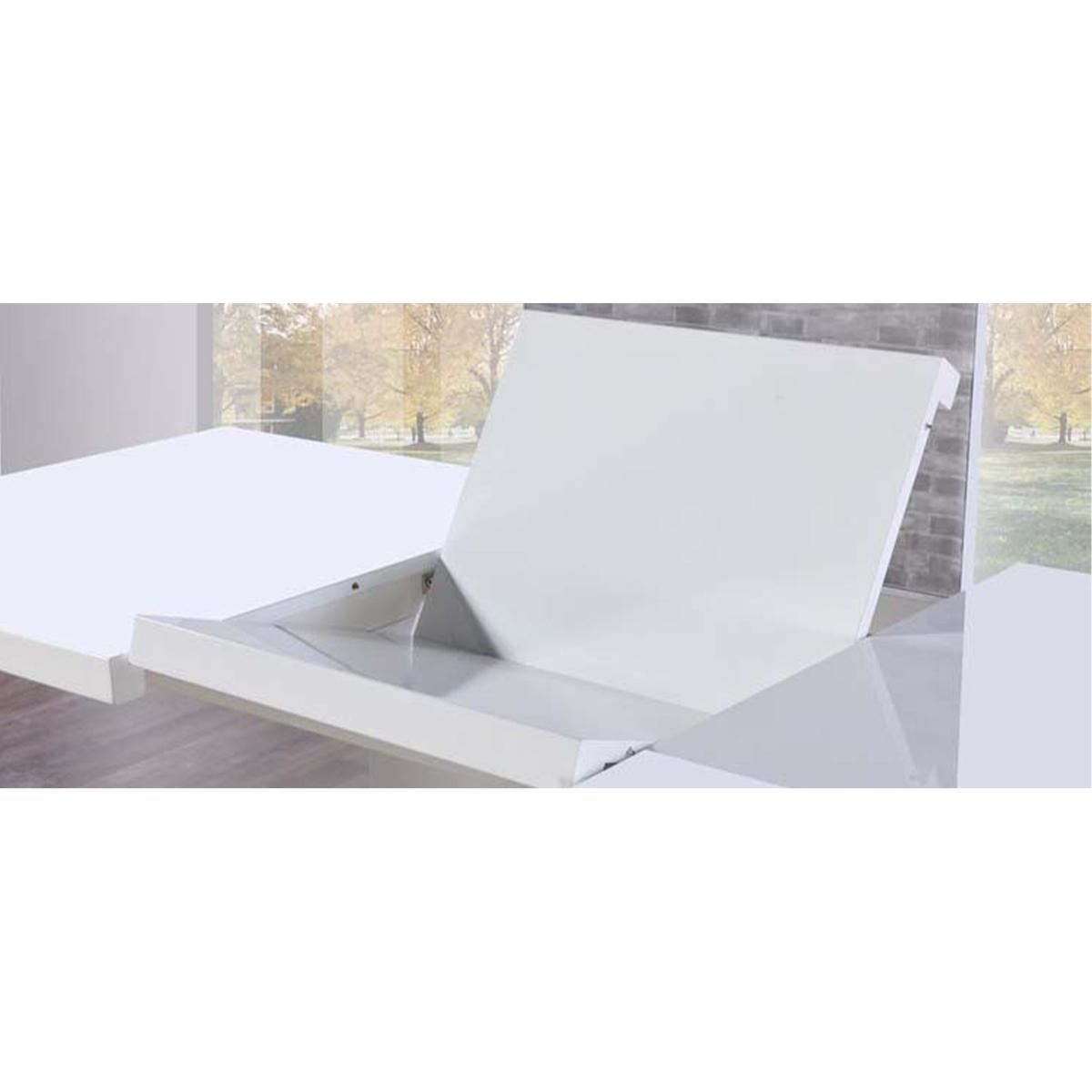 Extending Alessio 160cm White High Gloss Dining Table With 6 Black Hampstead Z Chairs – image 10