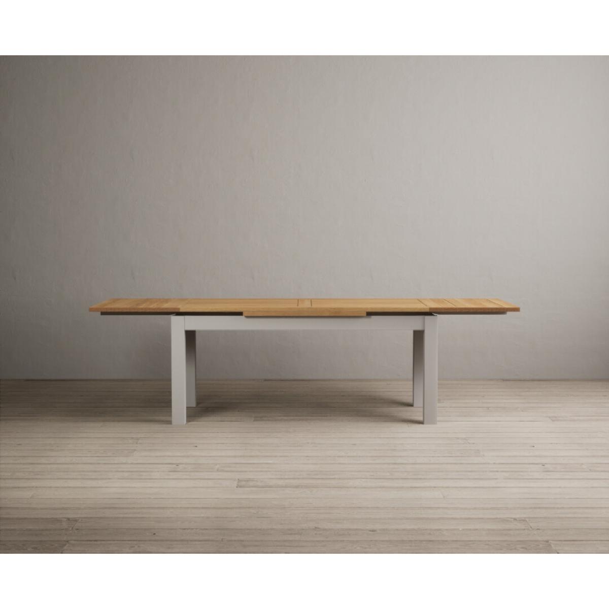 Extending Buxton 180cm Oak and Soft White Painted Dining Table with 10 Charcoal Grey Scroll Back Chairs – image 14