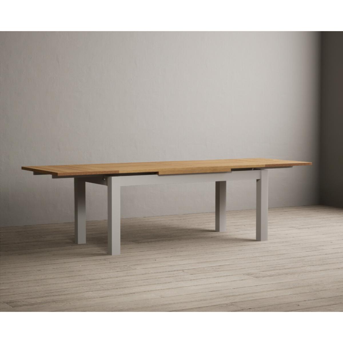 Extending Buxton 180cm Oak and Soft White Painted Dining Table with 10 Charcoal Grey Scroll Back Chairs – image 17