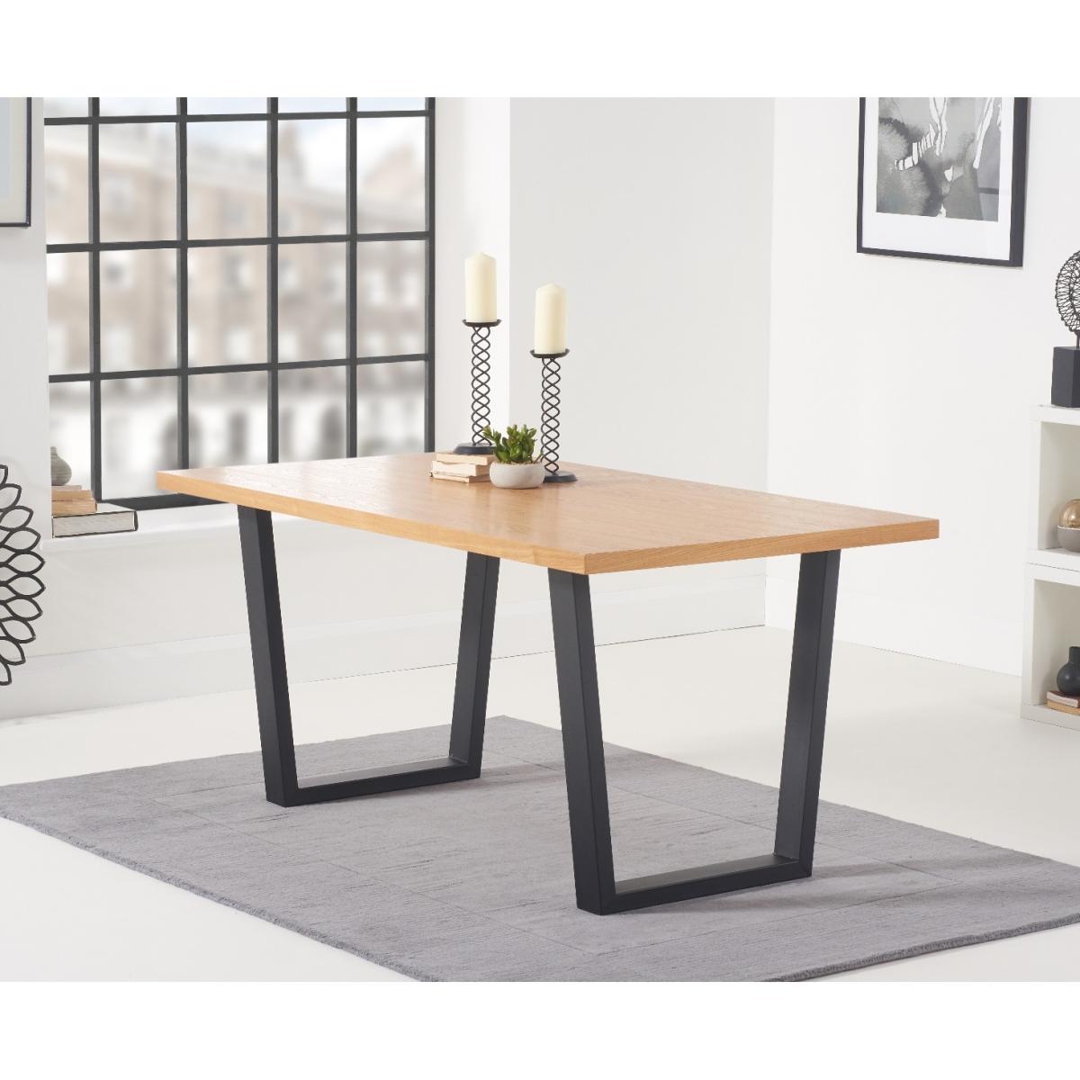 Orangon 160cm Industrial Dining Table and Antique Noir Chairs - Grey, 4 Chairs – image 2
