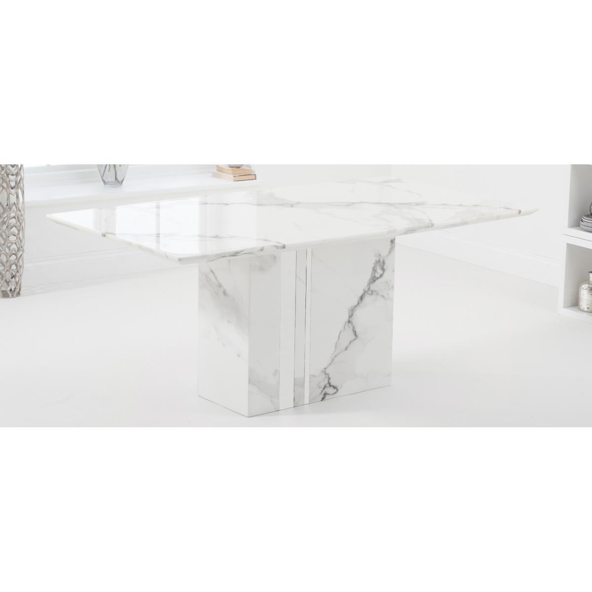 Alicia 180cm White Marble Dining Table With 8 Grey Hampstead Z Dining Chairs – image 11
