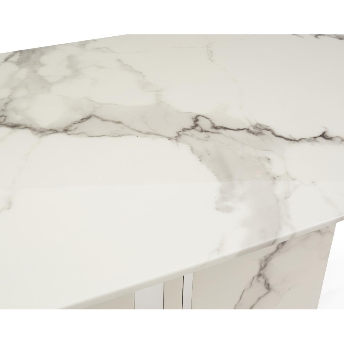 Alicia 180cm White Marble Dining Table With 8 Grey Hampstead Z Dining Chairs – image 9