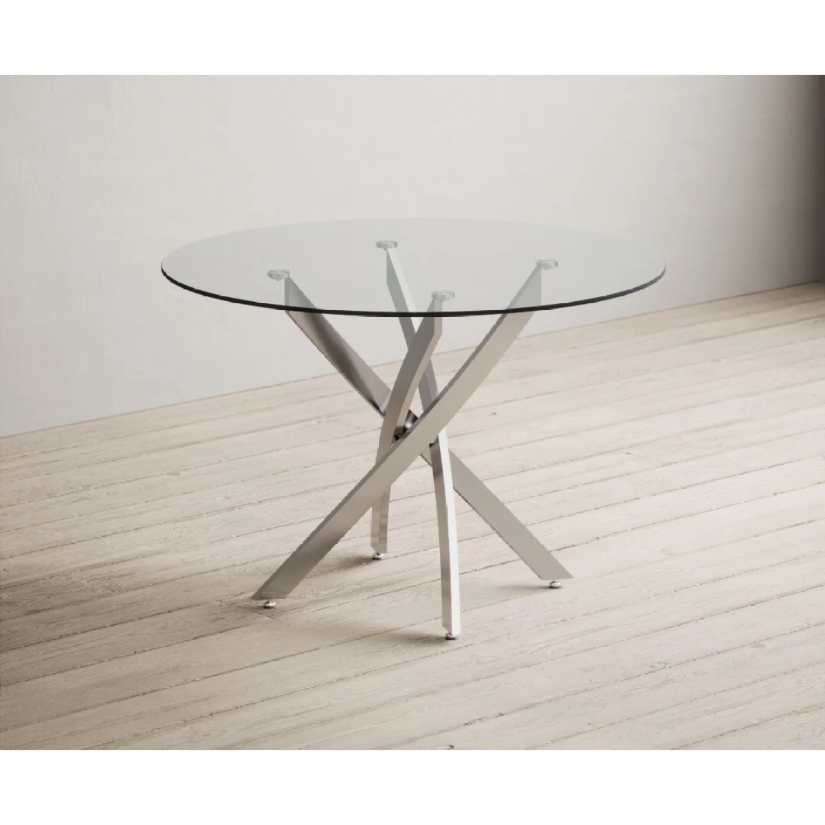 Bernini 110cm Glass Dining Table with 4 Black Marco Chairs – image 2