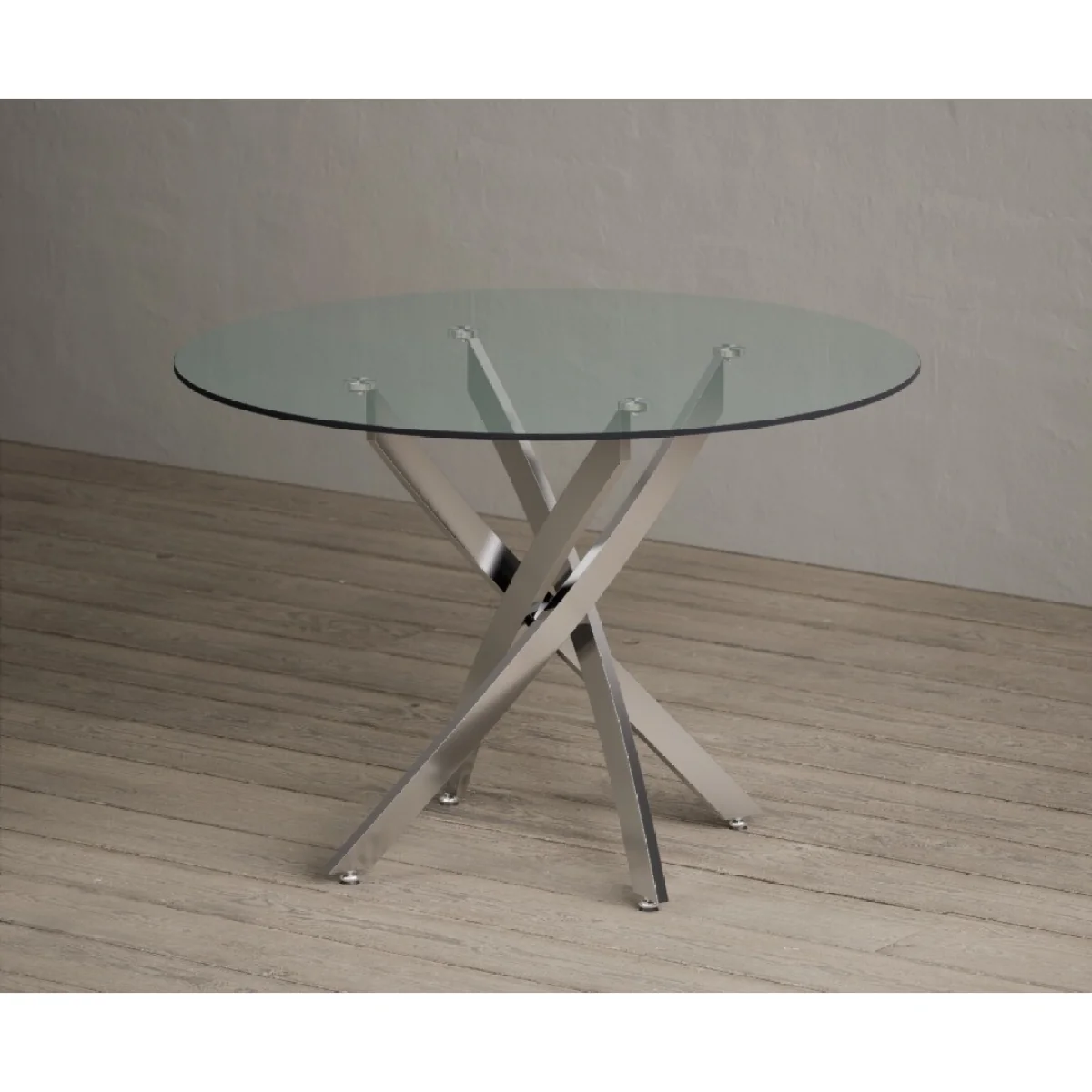 Bernini 110cm Glass Dining Table with 4 Black Marco Chairs – image 3