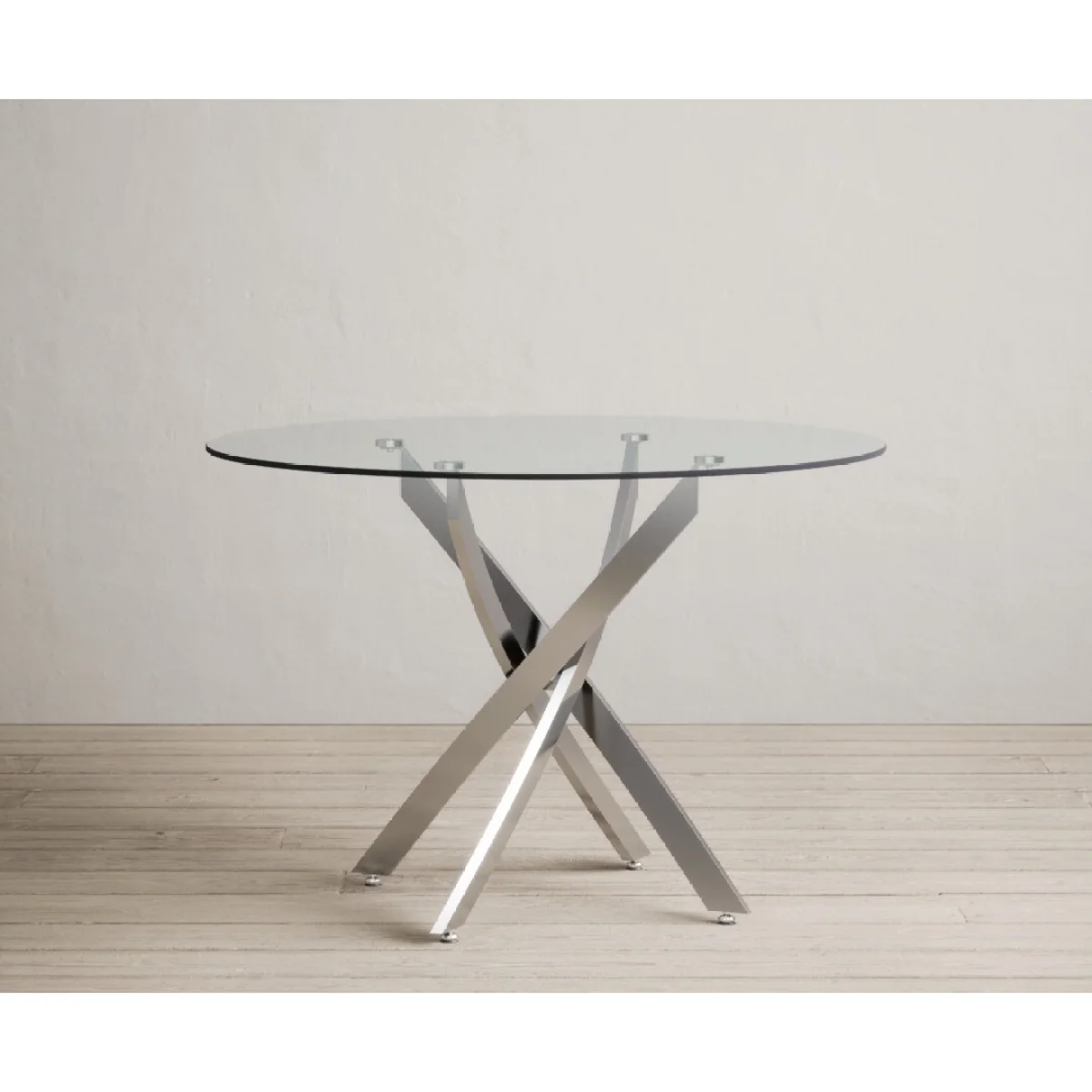 Bernini 110cm Glass Dining Table with 4 Black Marco Chairs – image 4