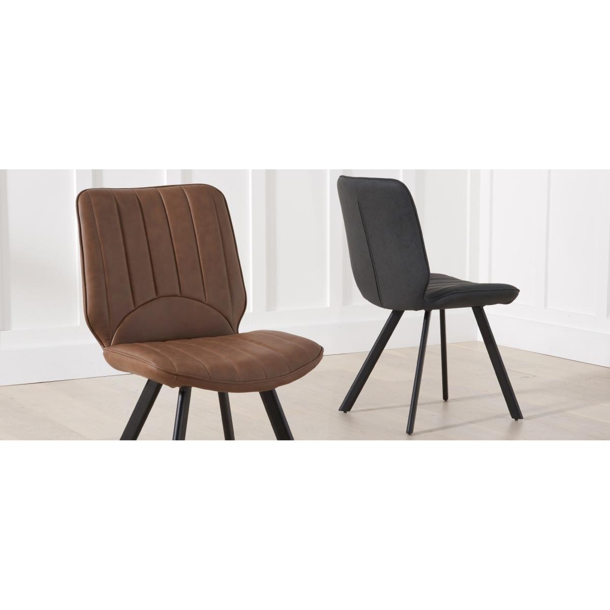 Extending Jacob 180cm Grey Stone Dining Table with 10 Brown Hendrick Chairs – image 11
