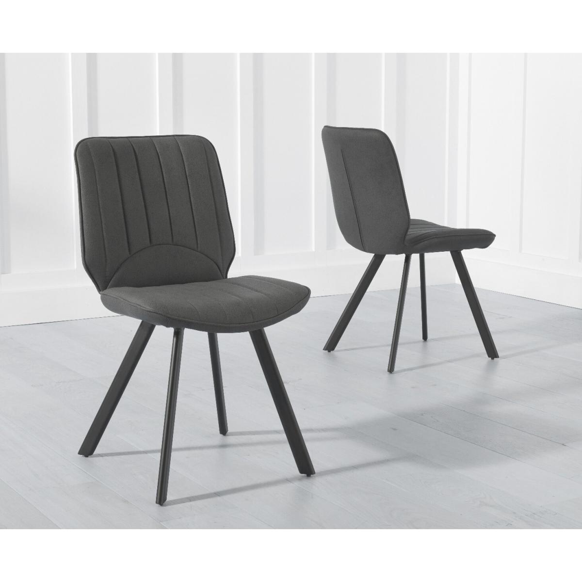 Extending Jacob 180cm Grey Stone Dining Table with 10 Brown Hendrick Chairs – image 6