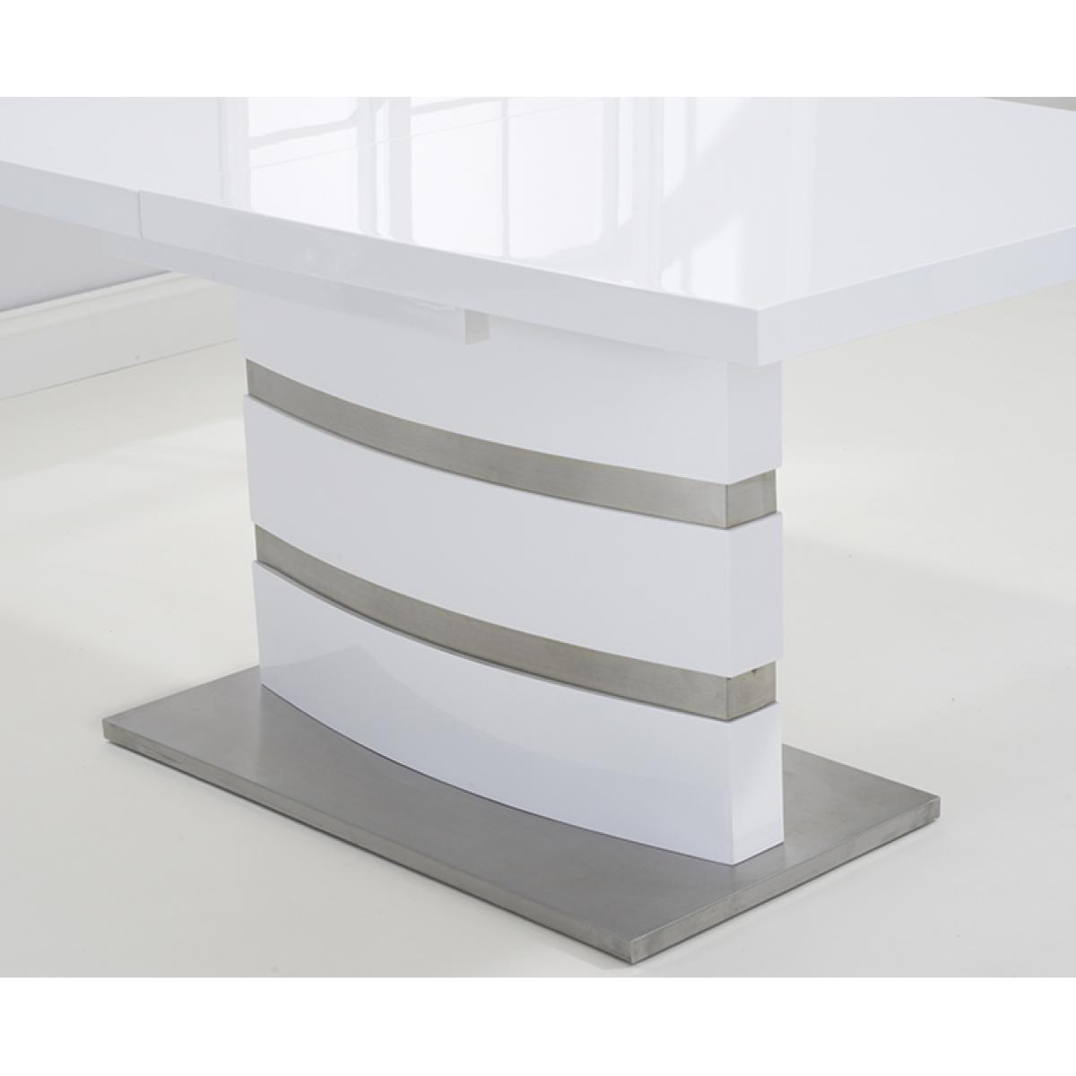 Babington 160cm White High Gloss Extending Dining Table With 10 Ivory White Hampstead Z Chairs – image 11