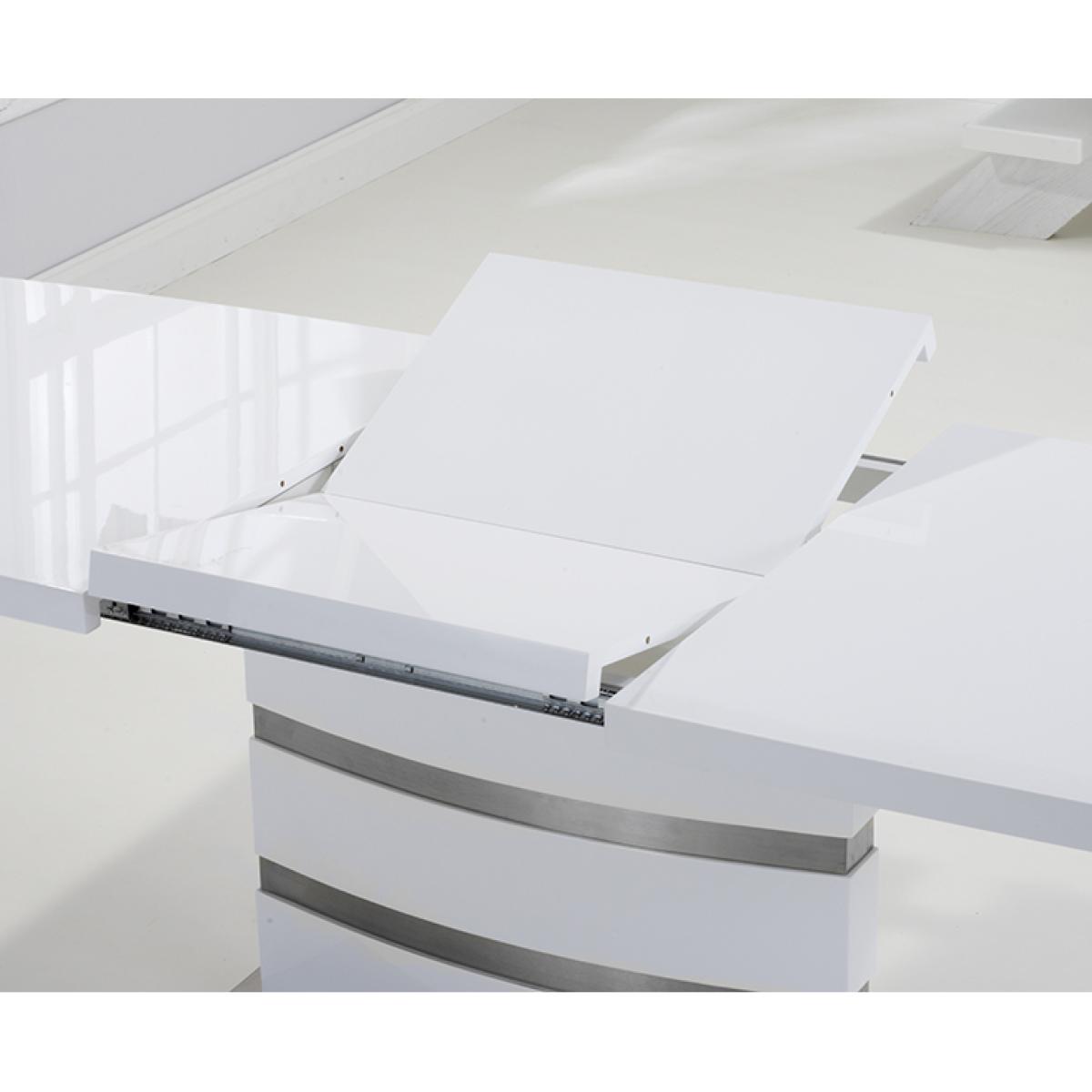 Babington 160cm White High Gloss Extending Dining Table With 10 Ivory White Hampstead Z Chairs – image 9