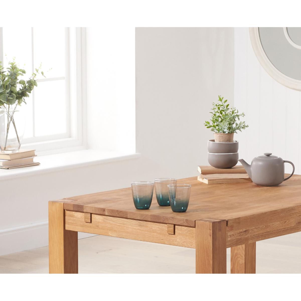 Thetford 120cm Oak Table With 4 Mink Brody Chairs With 4 Mink – image 5