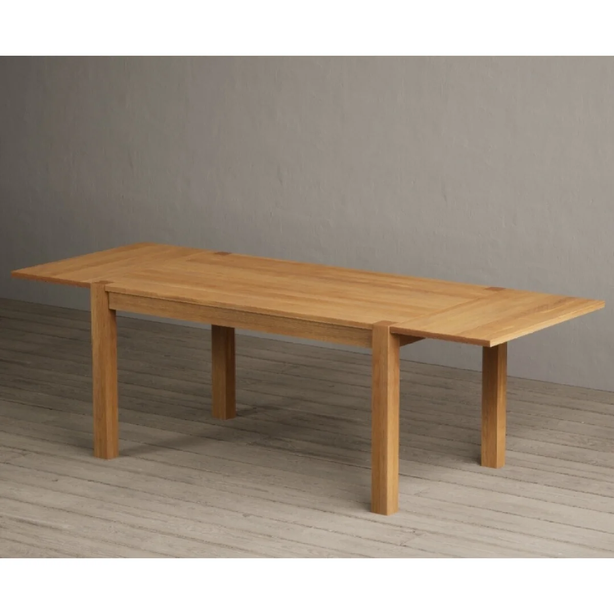 Extending Thetford 150cm Oak Table with 2 Brown Larson Chairs and 1 Brown Bench – image 12