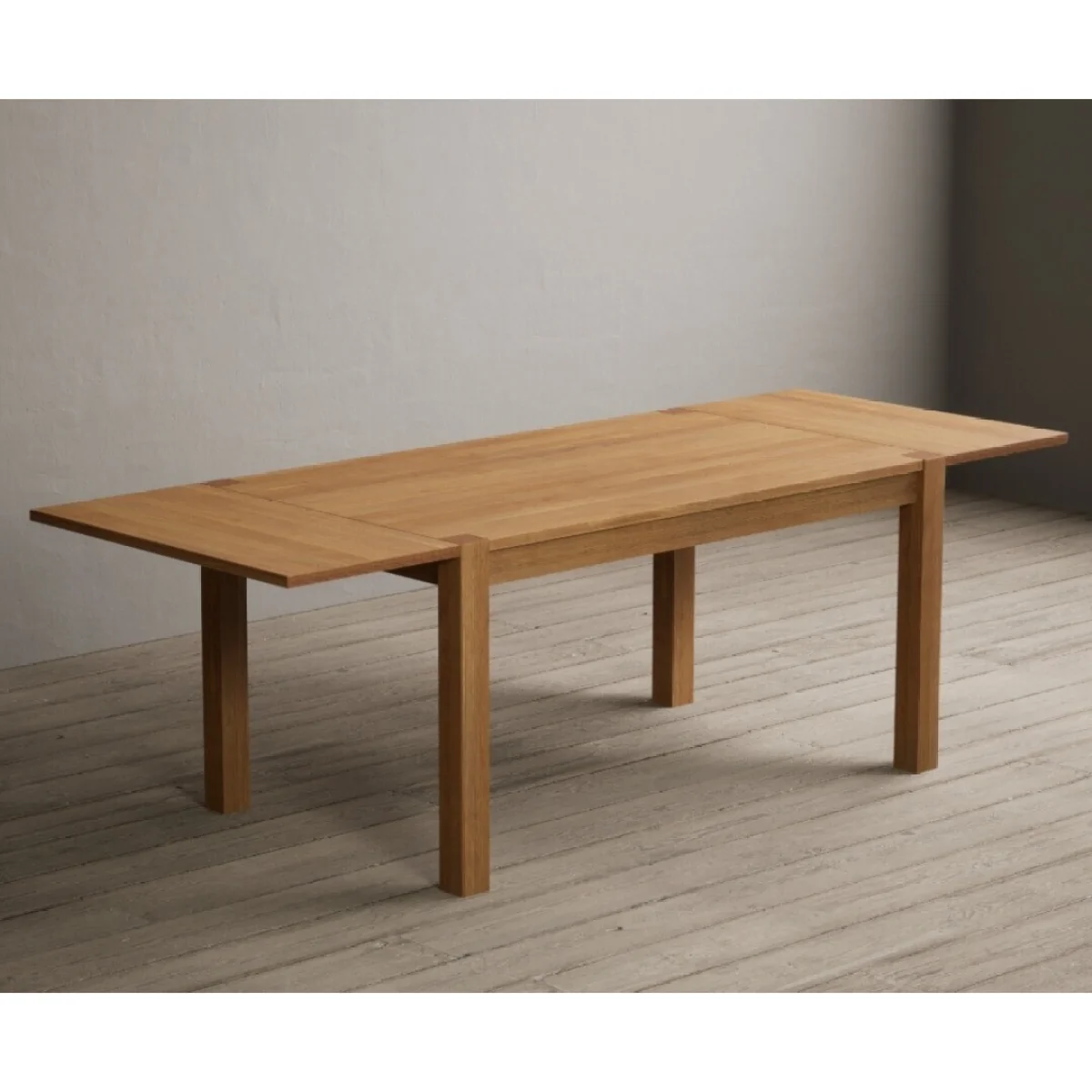 Extending Thetford 150cm Oak Table with 2 Brown Larson Chairs and 1 Brown Bench – image 14