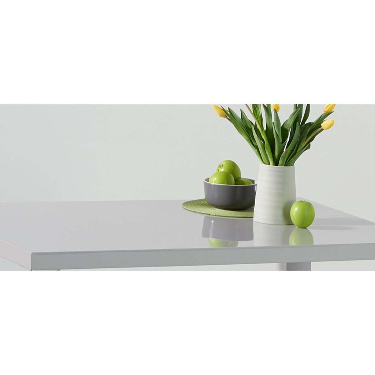Atlanta 160cm Light Grey Gloss Dining Table With 6 Ivory White Cavello Chairs – image 14