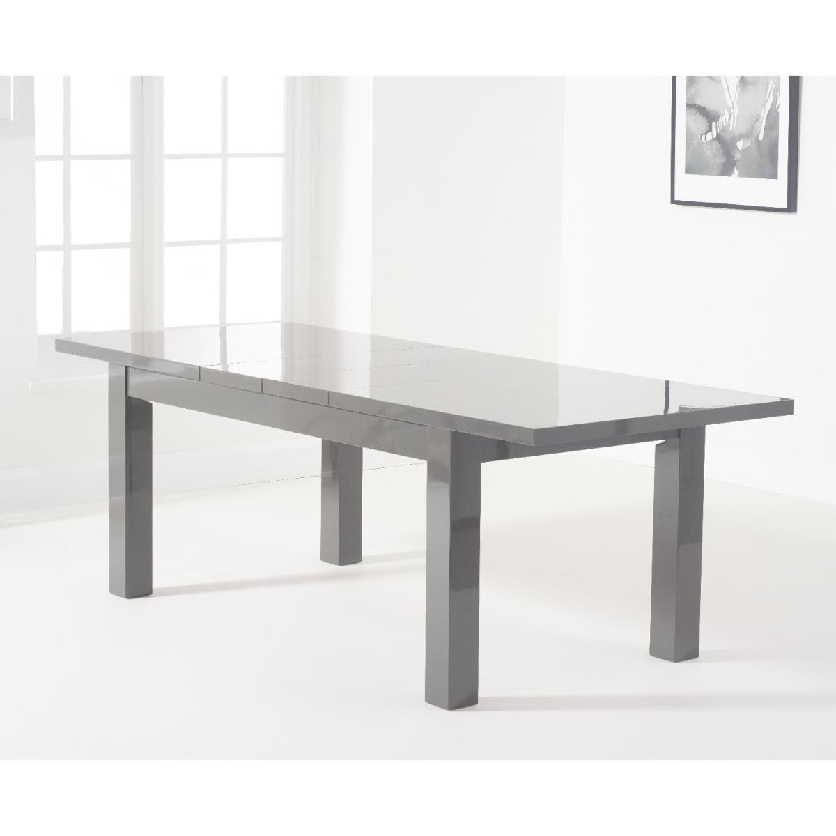 Atlanta Dark Grey Gloss 160-220cm Extending Dining Table with Lorin Chairs - Grey, 4 Chairs – image 5
