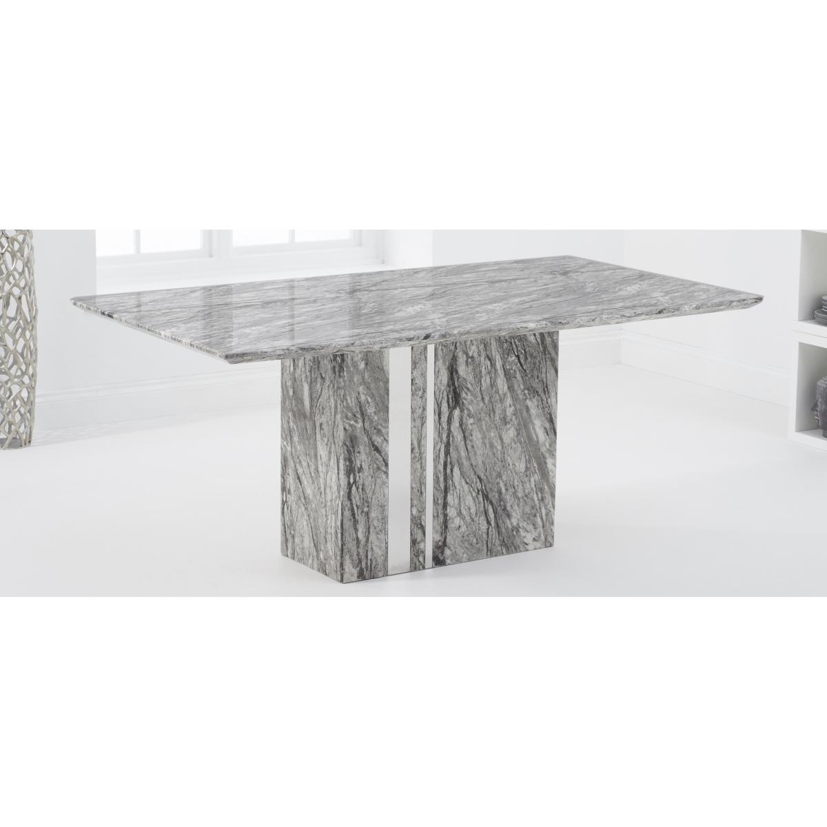 Alicia 180cm Grey Marble Dining Table with Malaga Chairs - Black, 4 Chairs – image 11
