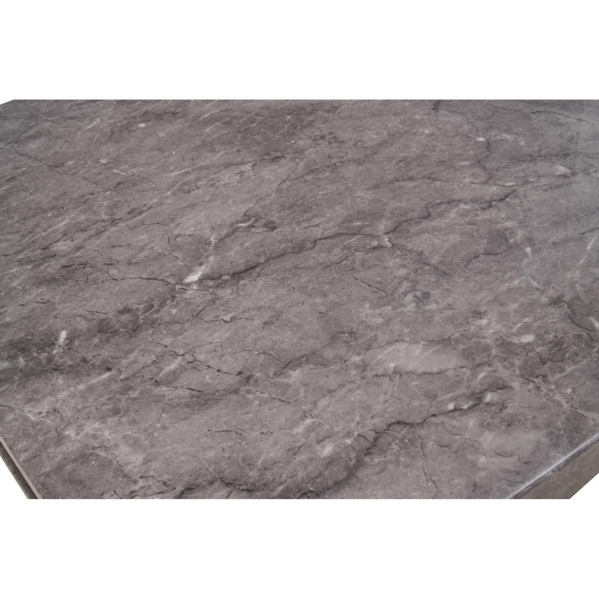 Metropolis 160cm Extending Grey Marble Dining Table With 8 Black Hampstead Faux Leather Chairs – image 16