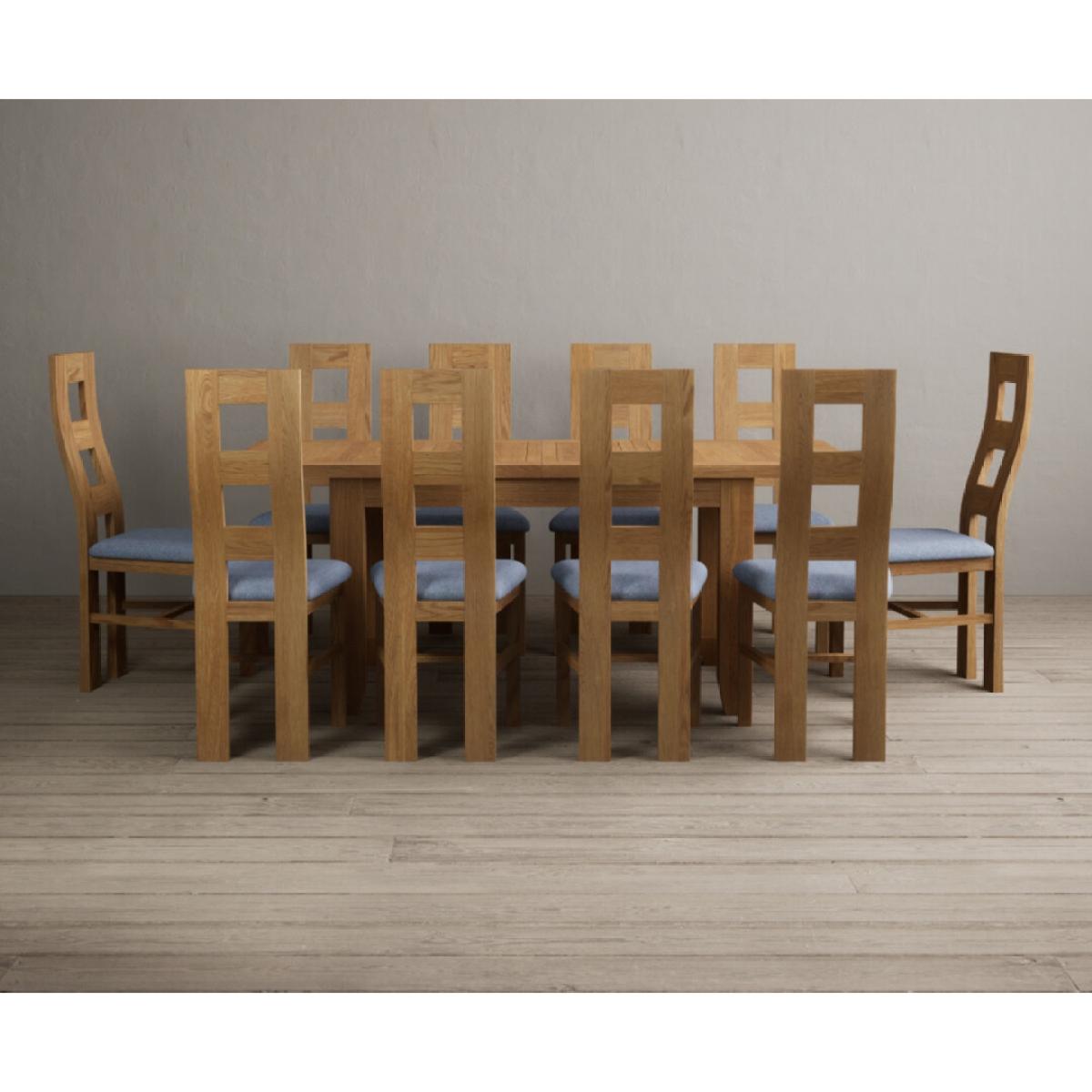 Extending Yateley 130cm Solid Oak Dining Table with 6 Linen Natural Chairs – image 30