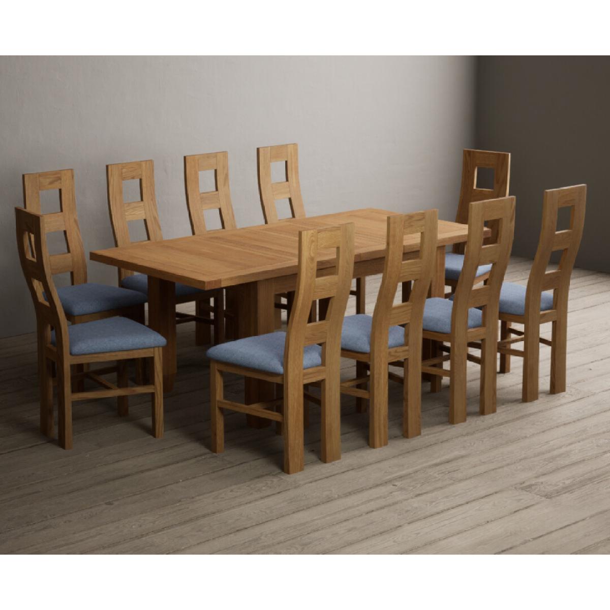 Extending Yateley 130cm Solid Oak Dining Table with 6 Linen Natural Chairs – image 31