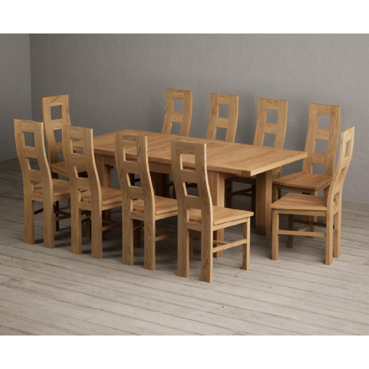 Extending Yateley 130cm Solid Oak Dining Table with 6 Linen Natural Chairs – image 66