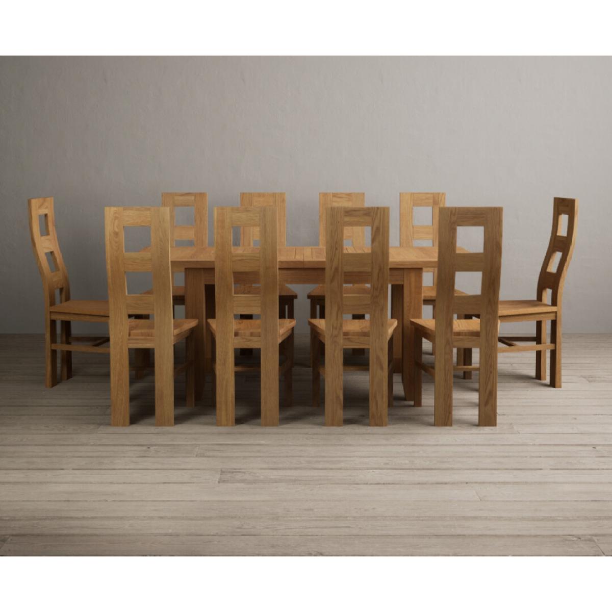 Extending Yateley 130cm Solid Oak Dining Table with 6 Linen Natural Chairs – image 67