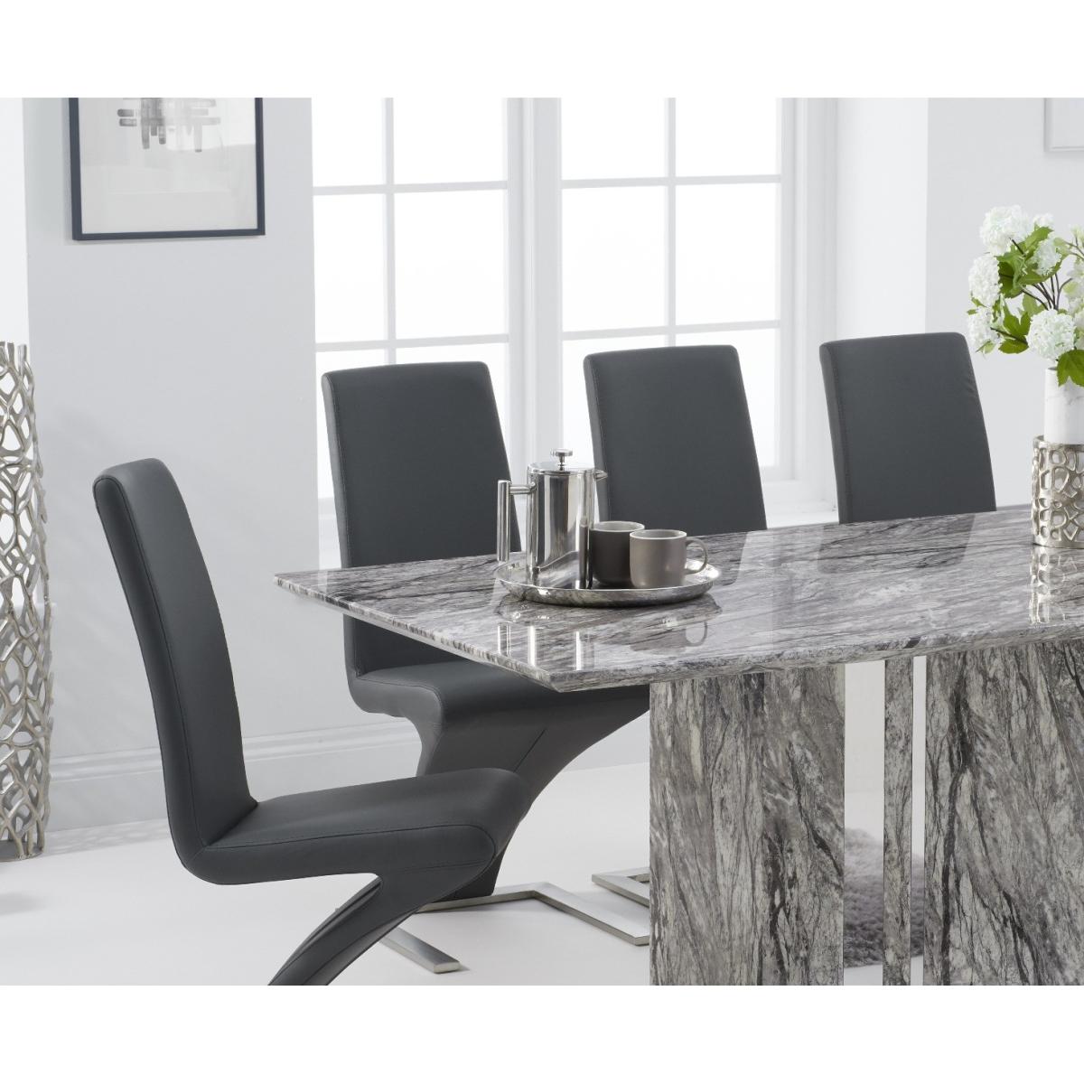 Alicia 180cm Grey Marble Dining Table With 8 Grey Hampstead Z Dining Chairs – image 2