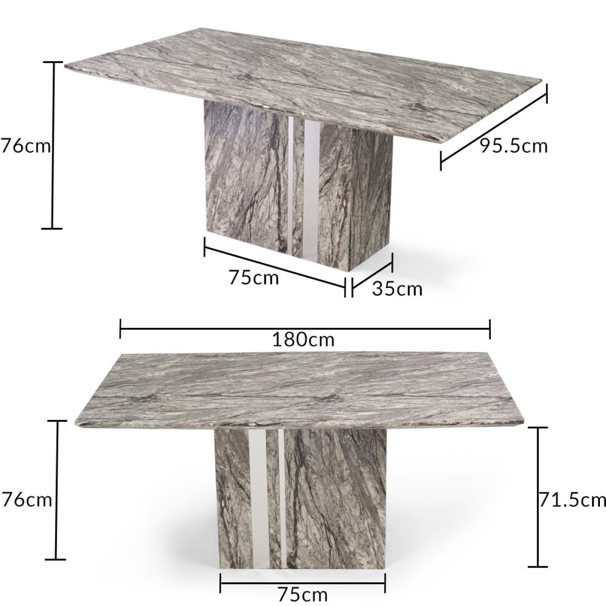 Alicia 180cm Grey Marble Dining Table With 8 Grey Hampstead Z Dining Chairs – image 18