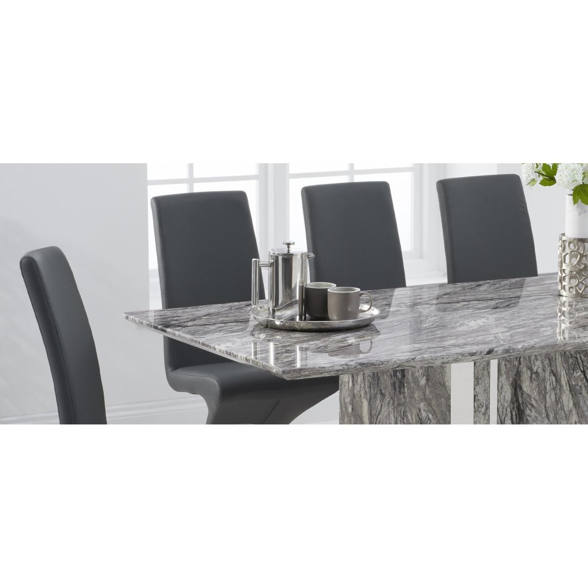 Alicia 180cm Grey Marble Dining Table With 8 Grey Hampstead Z Dining Chairs – image 9