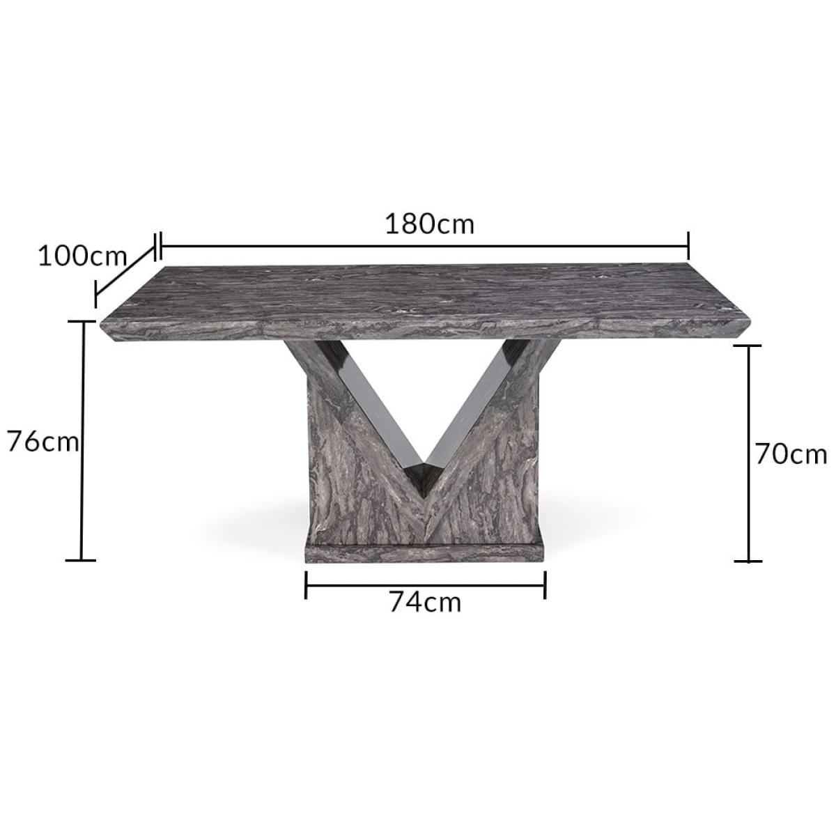 Mocha 180cm Grey Marble Dining Table – image 13