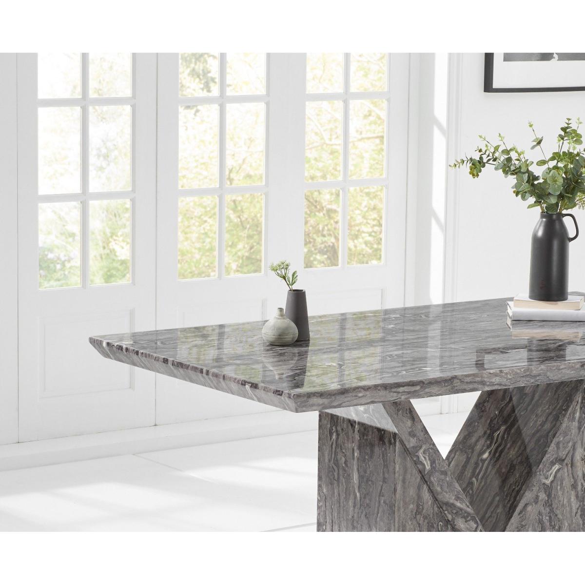 Mocha 180cm Grey Marble Dining Table – image 3