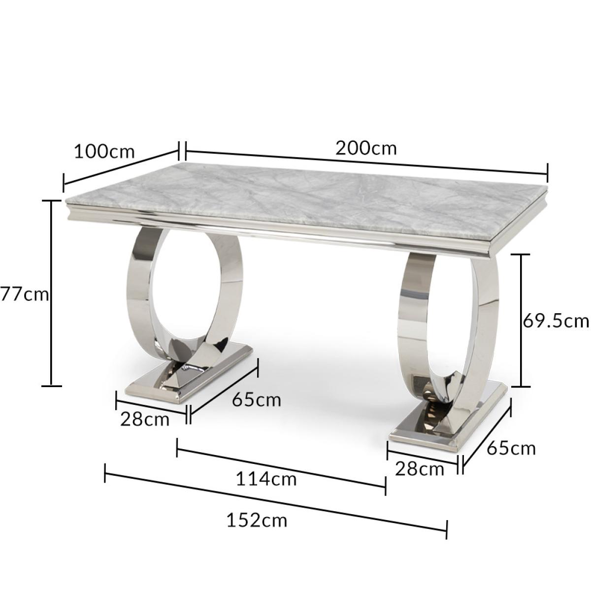 Fabio 200cm Marble Dining Table With 8 Grey Lorenzo Velvet Chairs – image 18