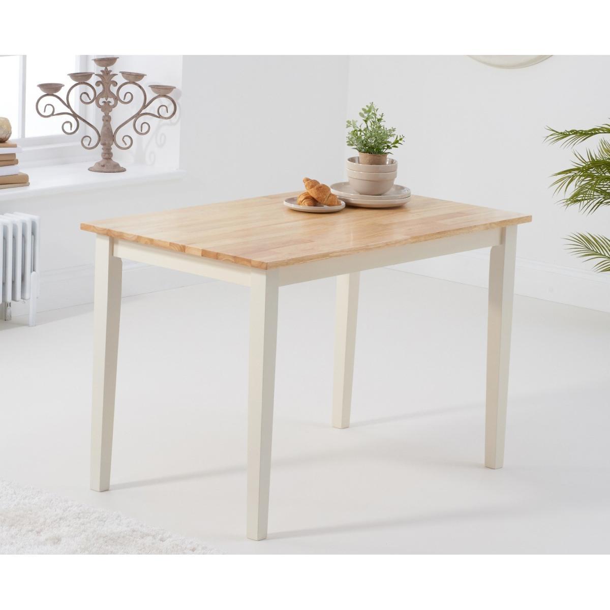 Chiltern 114cm Oak and Cream Table with Epsom Chairs and Bench - Cream, 2 Chairs – image 3