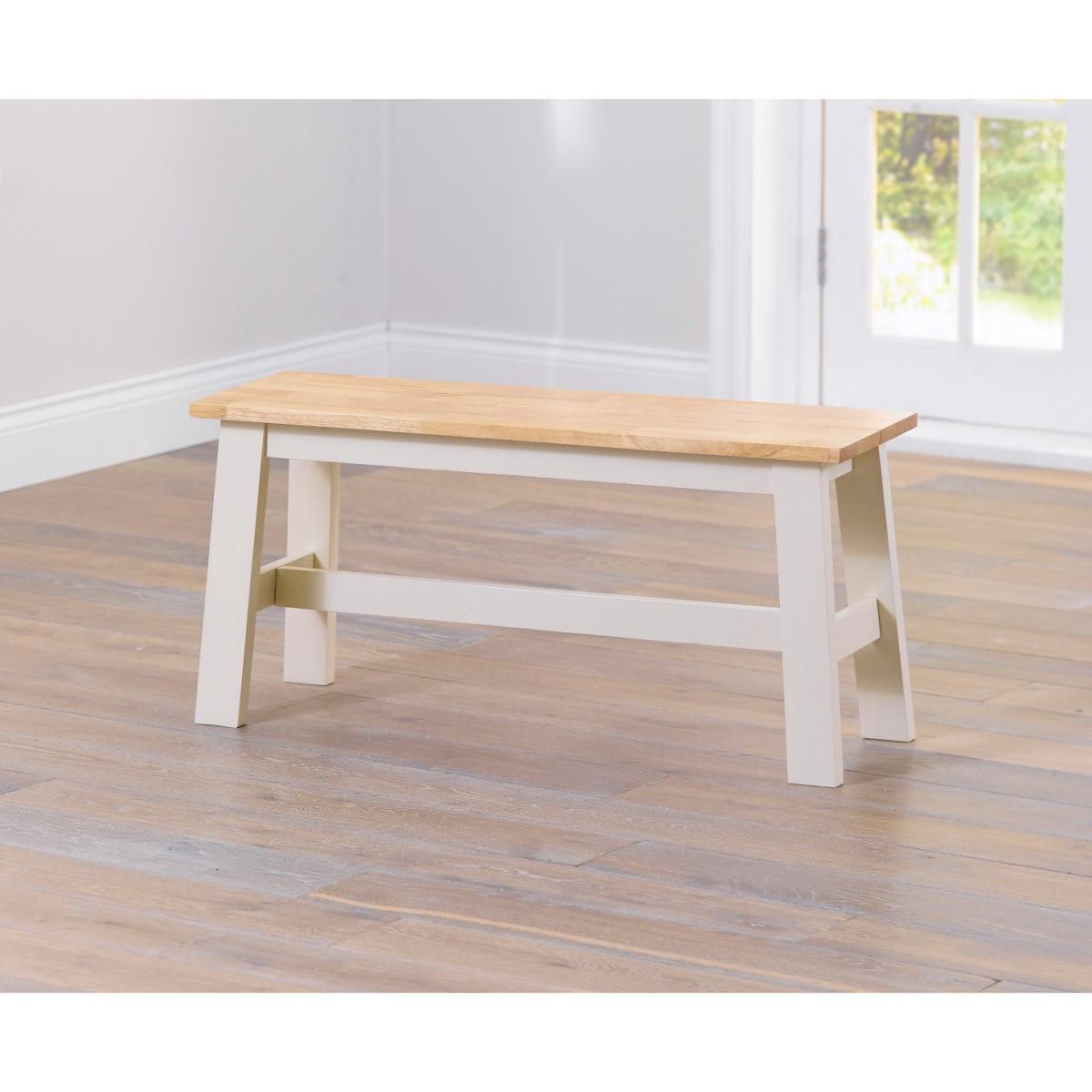 Chiltern 114cm Oak and Cream Table with Epsom Chairs and Bench - Cream, 2 Chairs – image 6